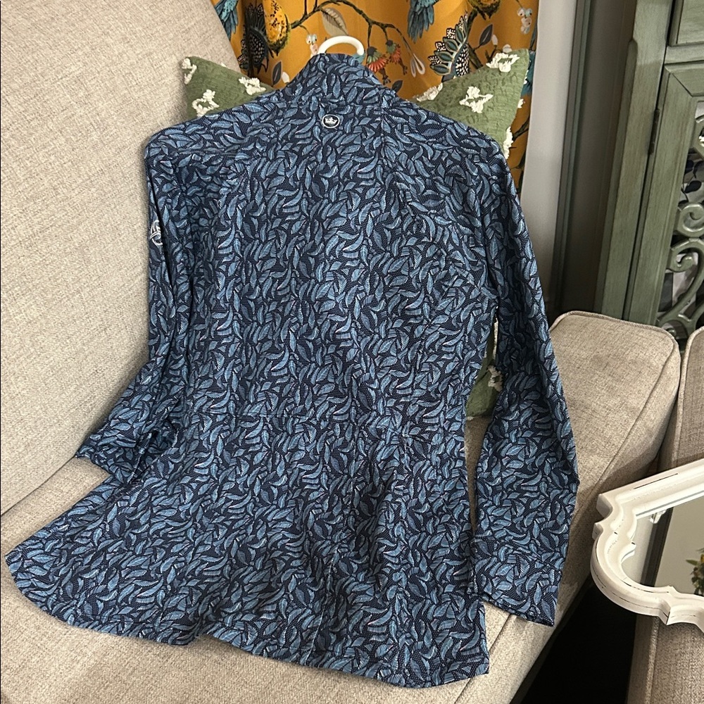 Peter Millar Blue Leaf Pattern Women's Utility Ja… - image 4